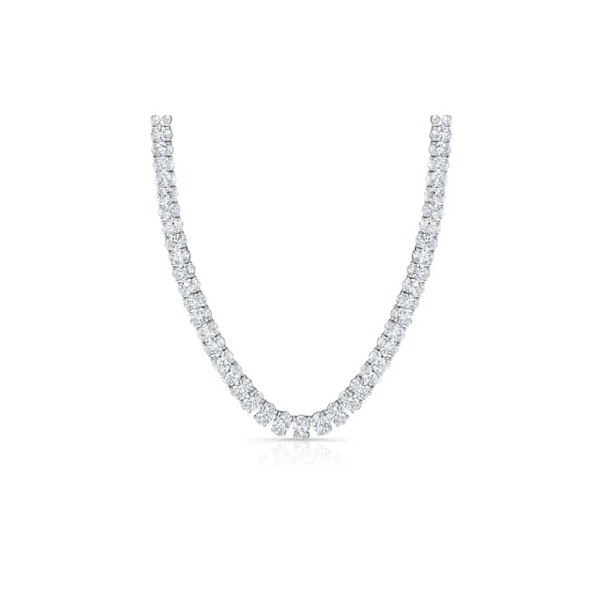 Oval Cut Tennis Necklace - Image 4