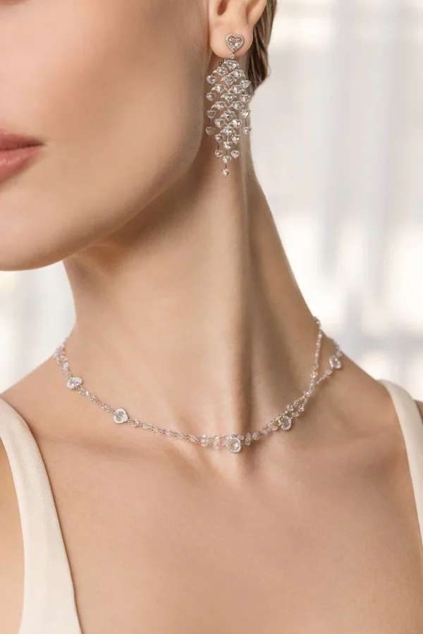 ETHEREAL ROSE HEART 32” STATION NECKLACE