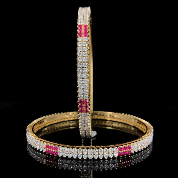 gold diamond bangles