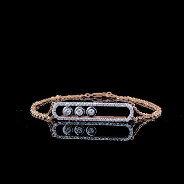Gold round diamond bracelet