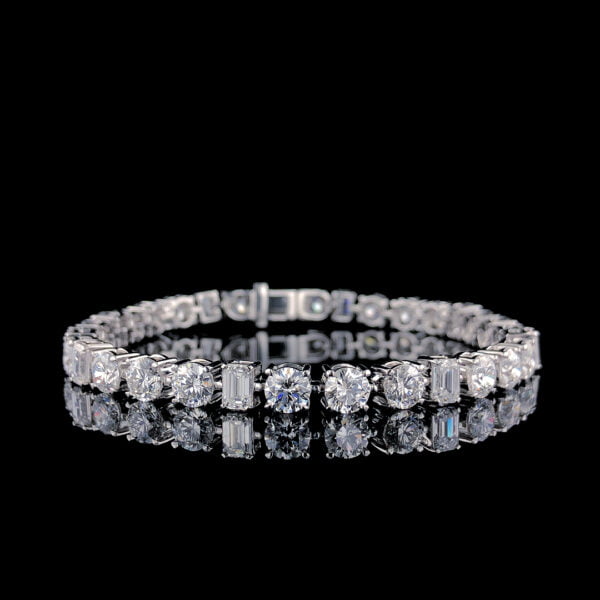 Radiant and Round diamond bracelet