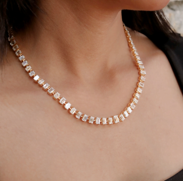 Camila 0.40 Pointer Emerald Lab Diamond Necklace - Image 2