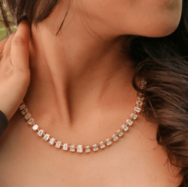 Camila 0.40 Pointer Emerald Lab Diamond Necklace