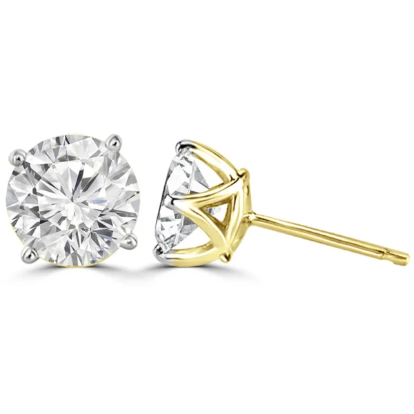 1crt Round Solitaire Earrings
