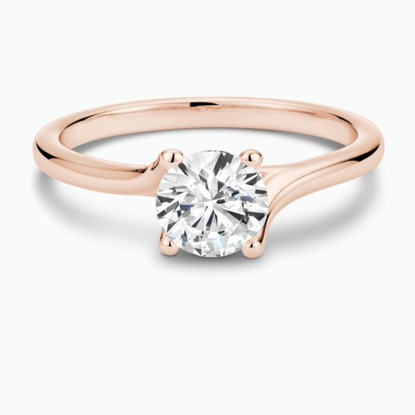 Solitaire Diamond Engagement Ring With Twisted Setting